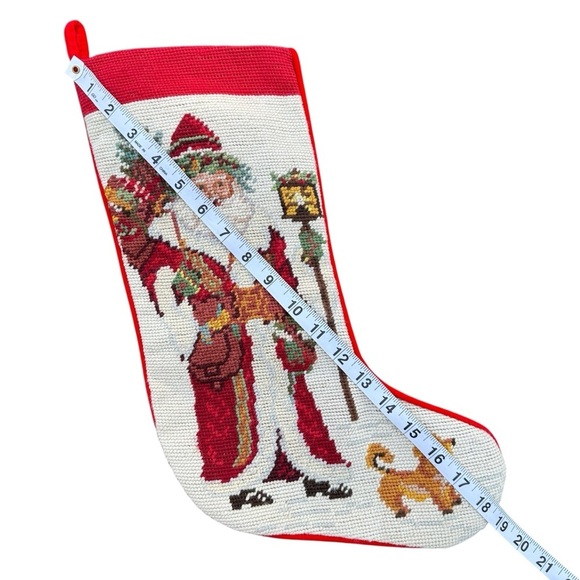 VTG Needlepoint Stocking Christmas Santa Clause St Nick Imperial Elegance Peking - Picture 6 of 10